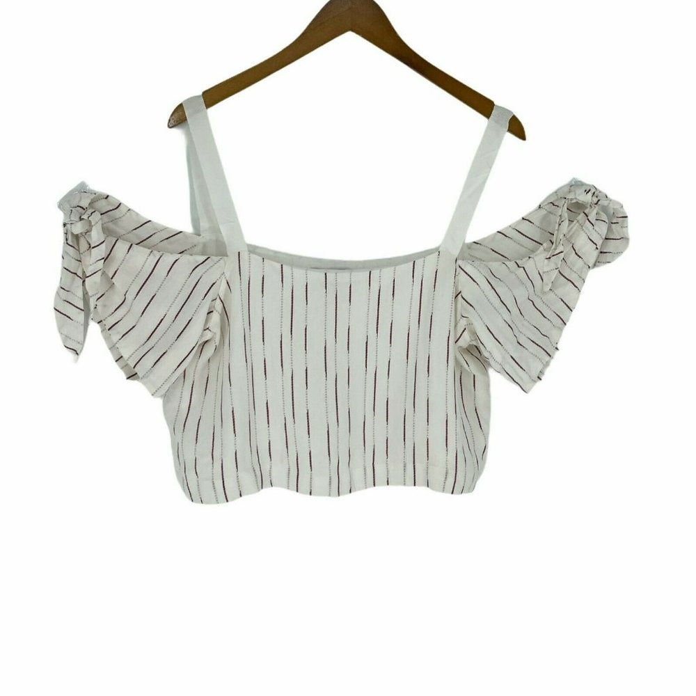 Bishop + Young Women's Ribbon Cold Shoulder Crop T